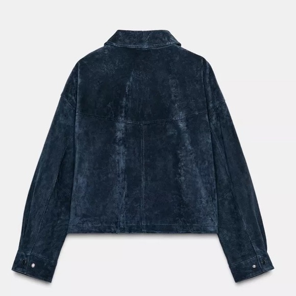 Zara 100% Leather Bomber Jacket